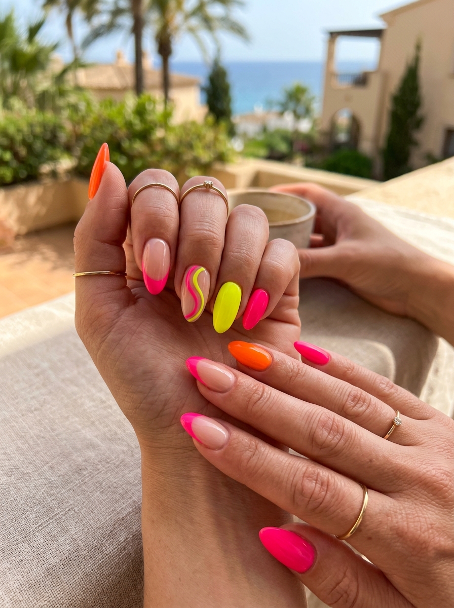 Neon Vacation Nails
